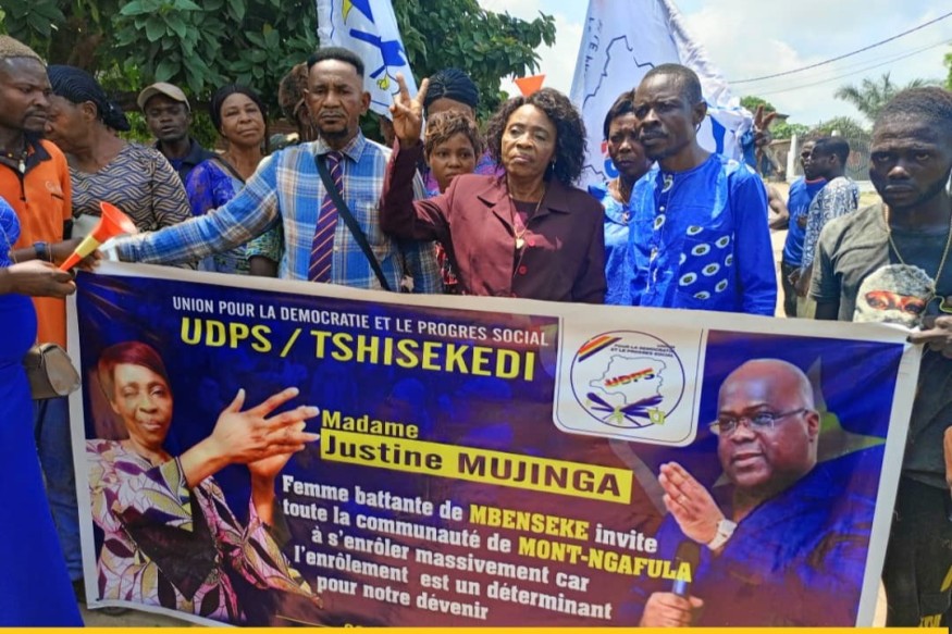 Justine Mujinga à sa base de Mbenseke : "Enrôlons-nous massivement"